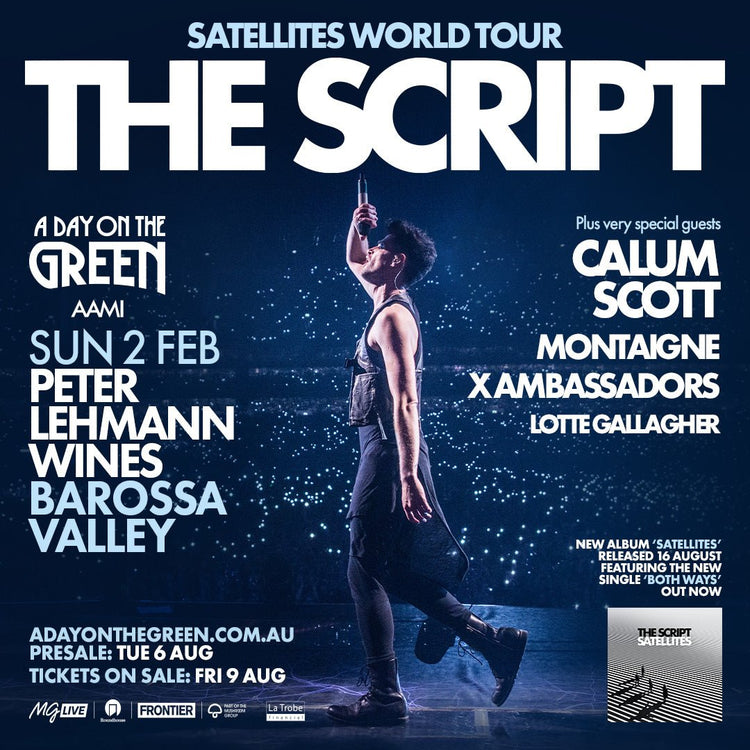 Script Cellars Wine A Day On The Green - The Script Satellites World Tour - 2nd February 2 ...